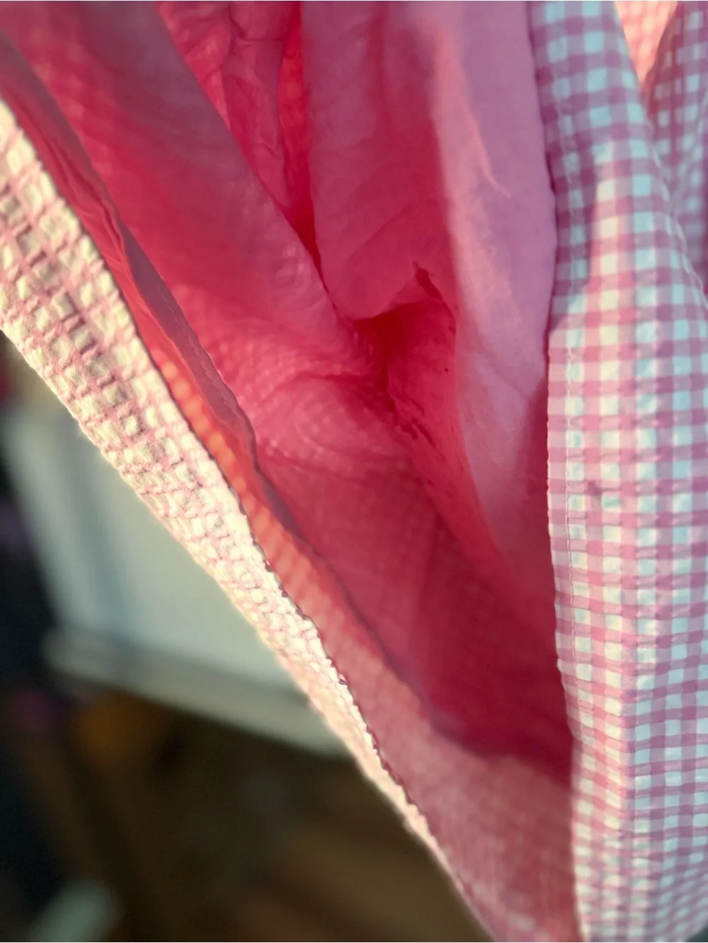Zara Pink Gingham Puff-Sleeve Dress